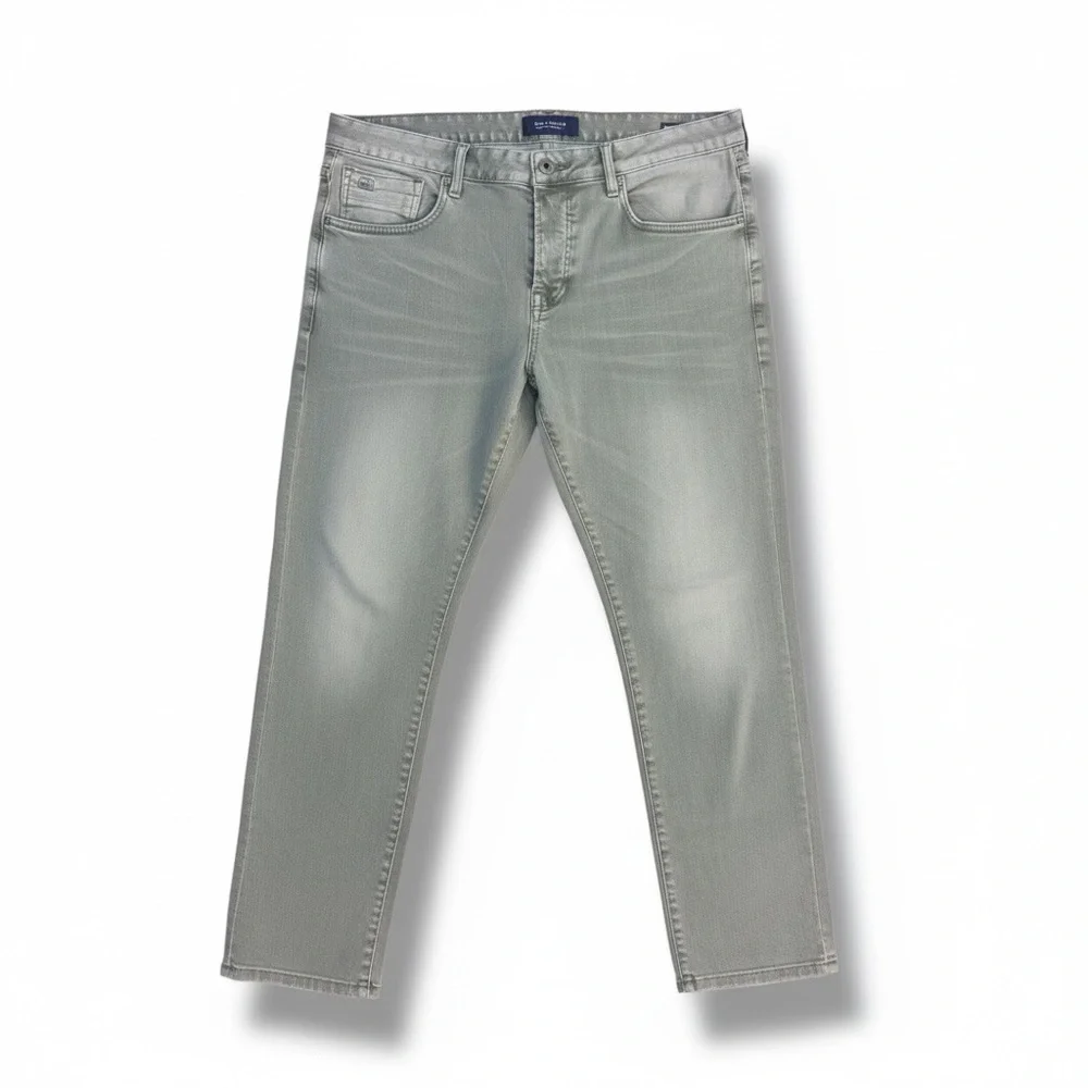 Scotch & Soda Ralston Jeans Men 36x34 Vintage‎ Faded Gray Green Slim Denim